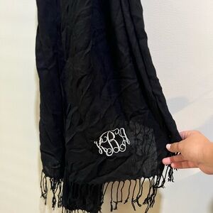 kBa monogram black and white scarf